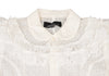 COMME des GARCONS JAPAN. TRICOT. Vintage White Frill Round Collar Sheer Shirt Dress