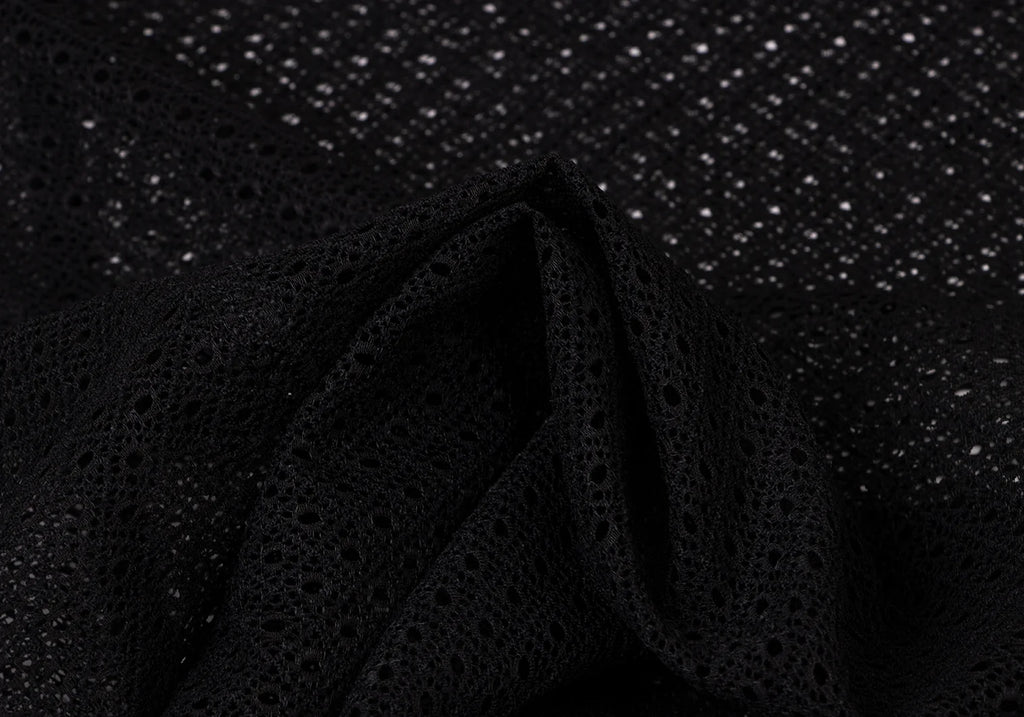 DONNA KARAN NEW YORK.. Black Mesh Switching Top