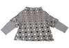 SENSOUNICO JAPAN. Black/White Cotton Dot Weave Sleeve Switching Shirt
