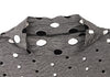 SENSOUNICO JAPAN. Black/White Cotton Dot Weave Sleeve Switching Shirt