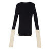 TSUMORI CHISATO JAPAN. Wool Navy, White Color Scheme Switching Rib Knit