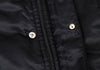 ISSEY MIYAKE JAPAN. FINAL HOME. Black Nylon Padded Back Layered Hooded Jacket