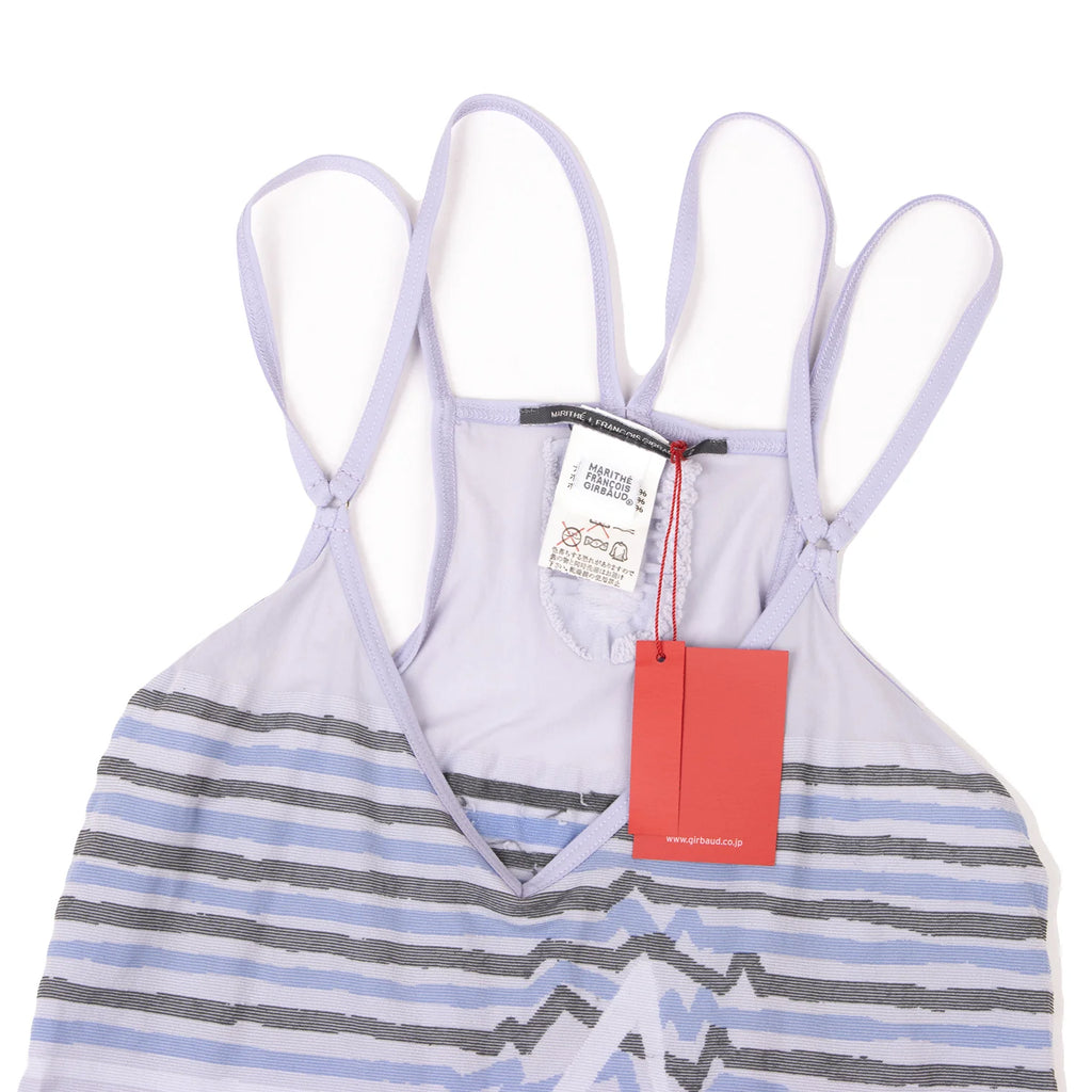 MARITHE + FRANCOIS GIRBAUD PARIS. NEW. NEW W/TAGS Violet Poly Nylon Striped Camisole Top