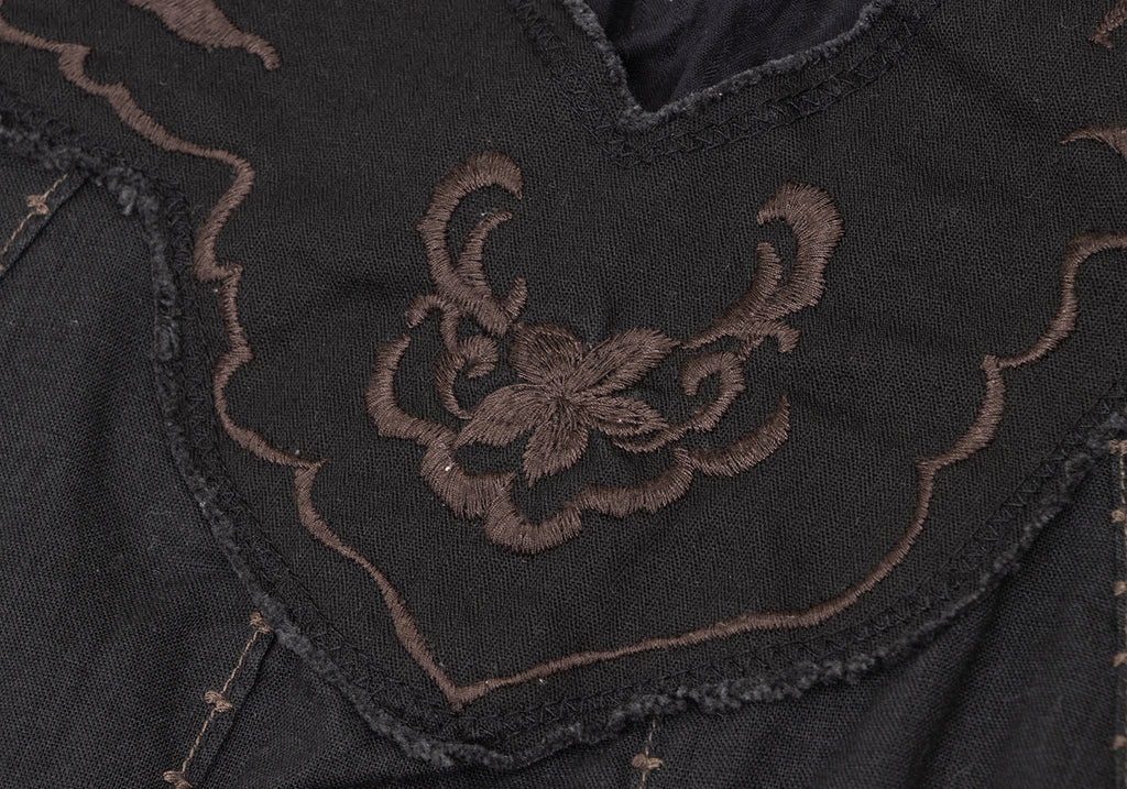 LE JEAN DE MARITHE FRANCOIS GIRBAUD PARIS. Black Embroidered Sleeveless Dress