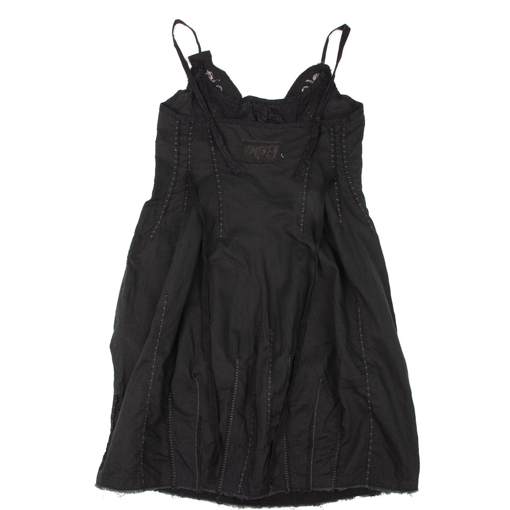 LE JEAN DE MARITHE FRANCOIS GIRBAUD PARIS. Black Embroidered Sleeveless Dress