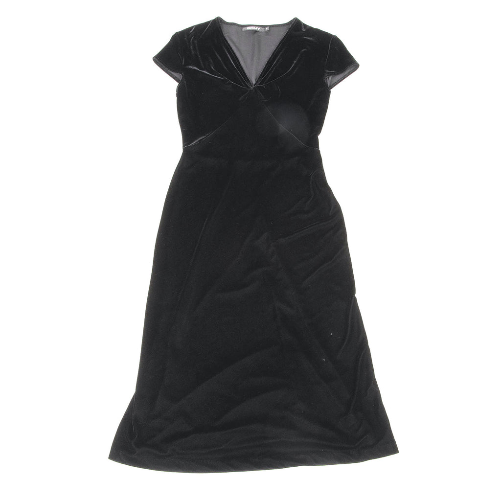 DONNA KARAN NY. DKNY Vintage Black Velours Dress