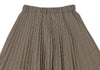 Leilian Japan. Black, Beige Patterned Pleats Poly Skirt