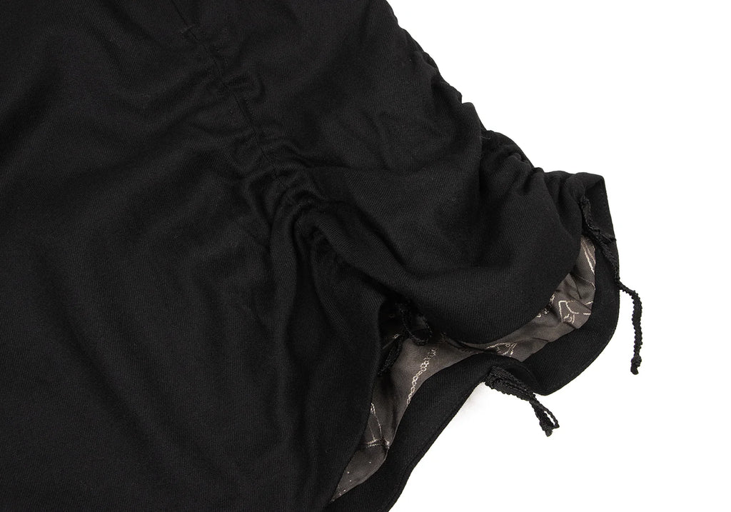 Anne Valerie Hash Japan. Black Shirring Wool Skirt