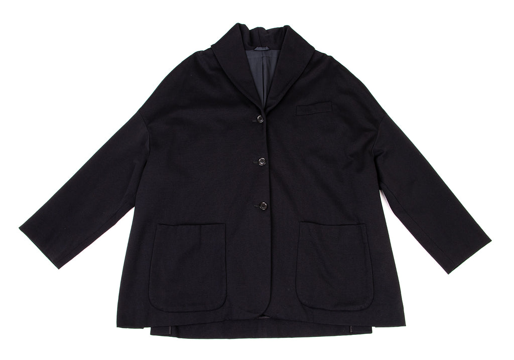 ROMEO GIGLI Italy. Black Shawl Collar Off-shoulder Jacket