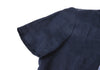 Mademoiselle NON NON Japan. Navy Back Button Short Sleeves Linen Dress