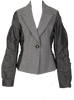 HIROKO KOSHINO JAPAN. HIROKO BIS Grey Switching Herringbone Wool Cotton Jacket