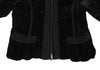HIROKO KOSHINO  HIROKO BIS JAPAN. Black Knit Taping Velour Zip Shirt Jacket