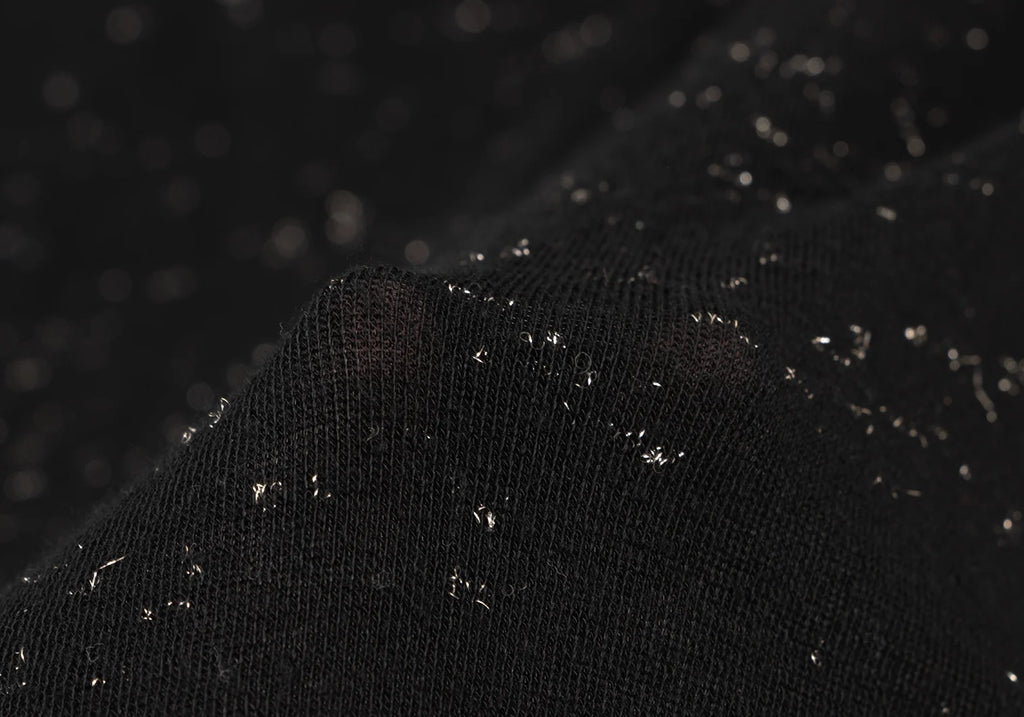 ISSEY MIYAKE JAPAN. HaaT. Black Glitter Sequin Button Design Top