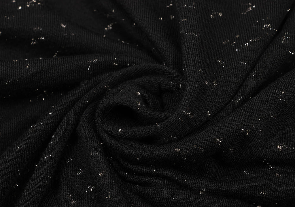 ISSEY MIYAKE JAPAN. HaaT. Black Glitter Sequin Button Design Top