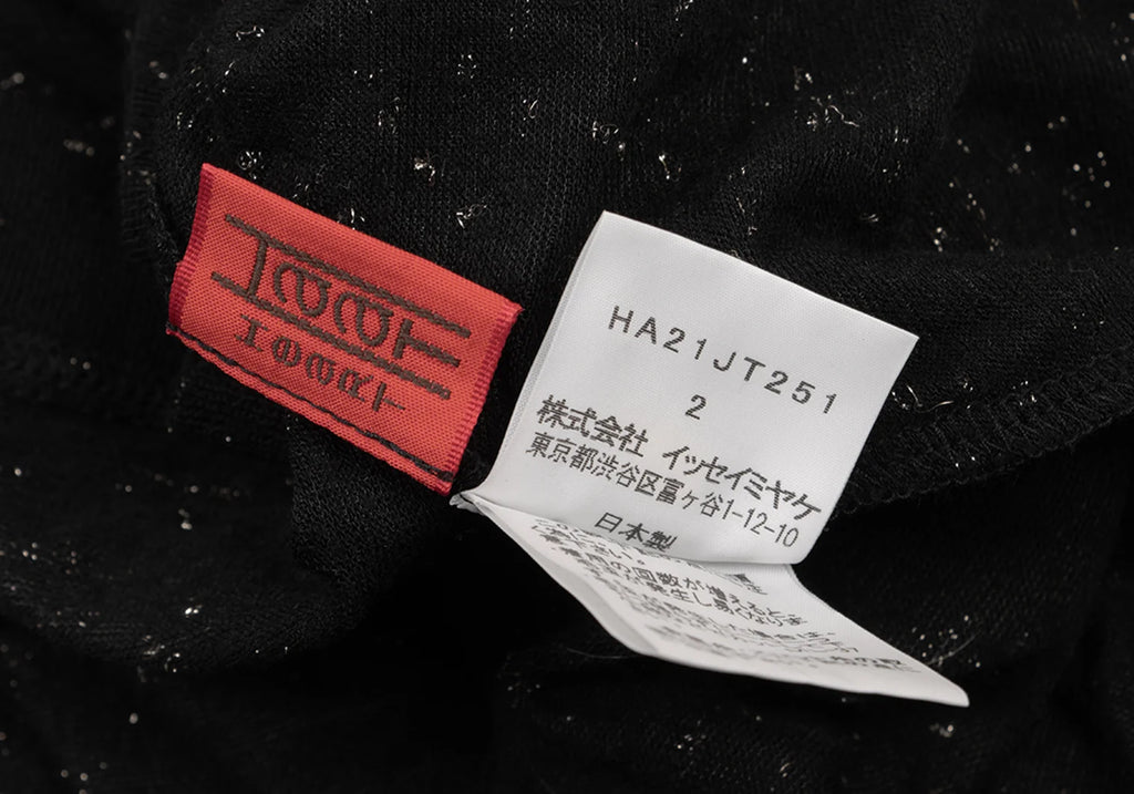 ISSEY MIYAKE JAPAN. HaaT. Black Glitter Sequin Button Design Top