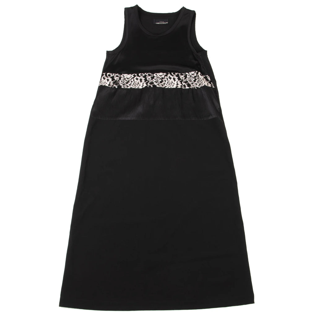 COMME des GARCONS TRICOT. JAPAN. Black Floral Mesh Sleeveless Dress