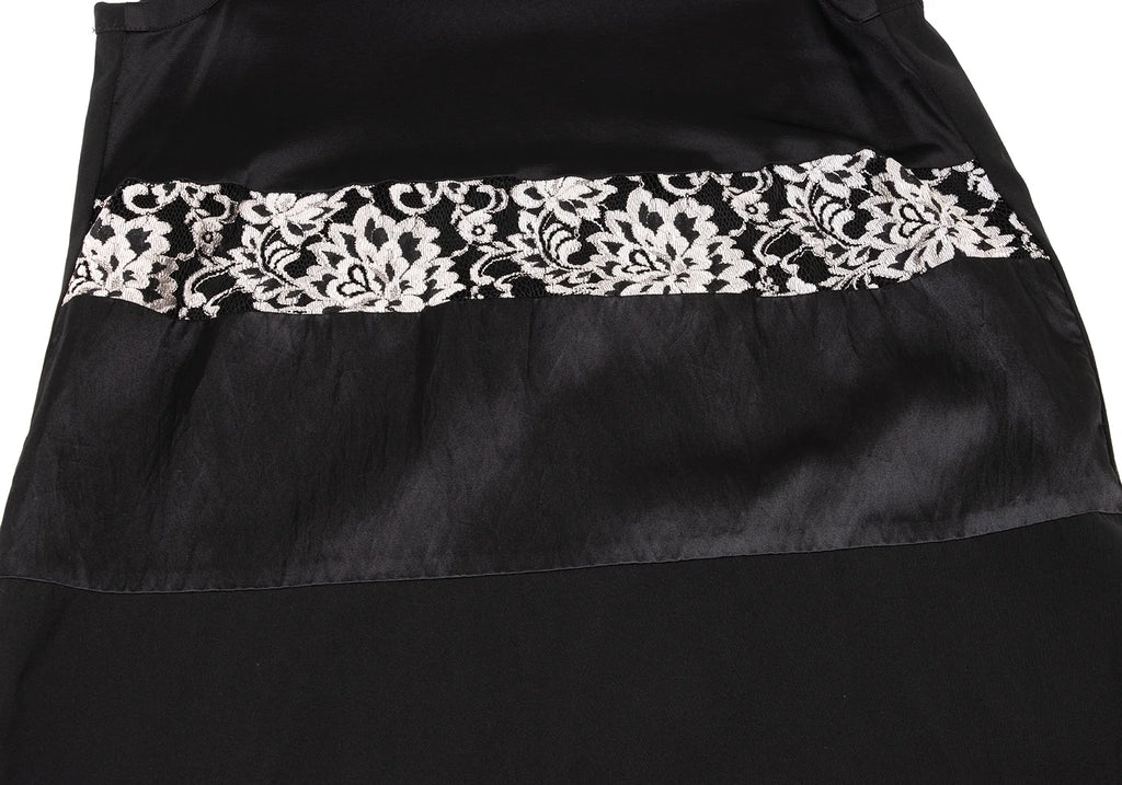 COMME des GARCONS TRICOT. JAPAN. Black Floral Mesh Sleeveless Dress