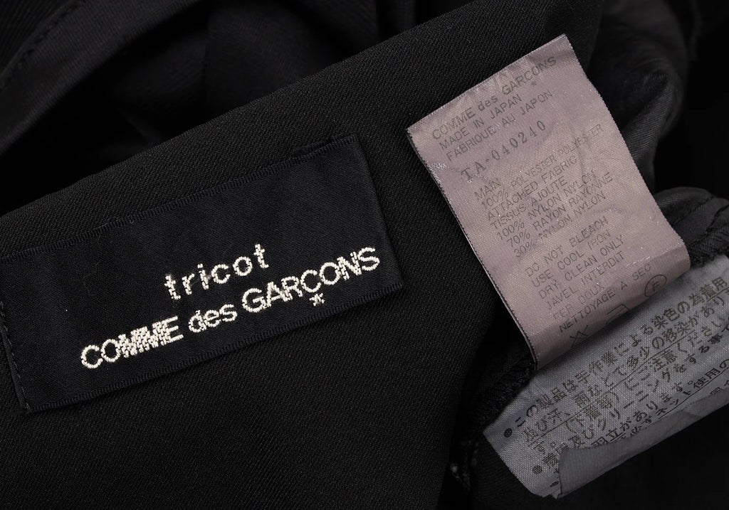 COMME des GARCONS TRICOT. JAPAN. Black Floral Mesh Sleeveless Dress