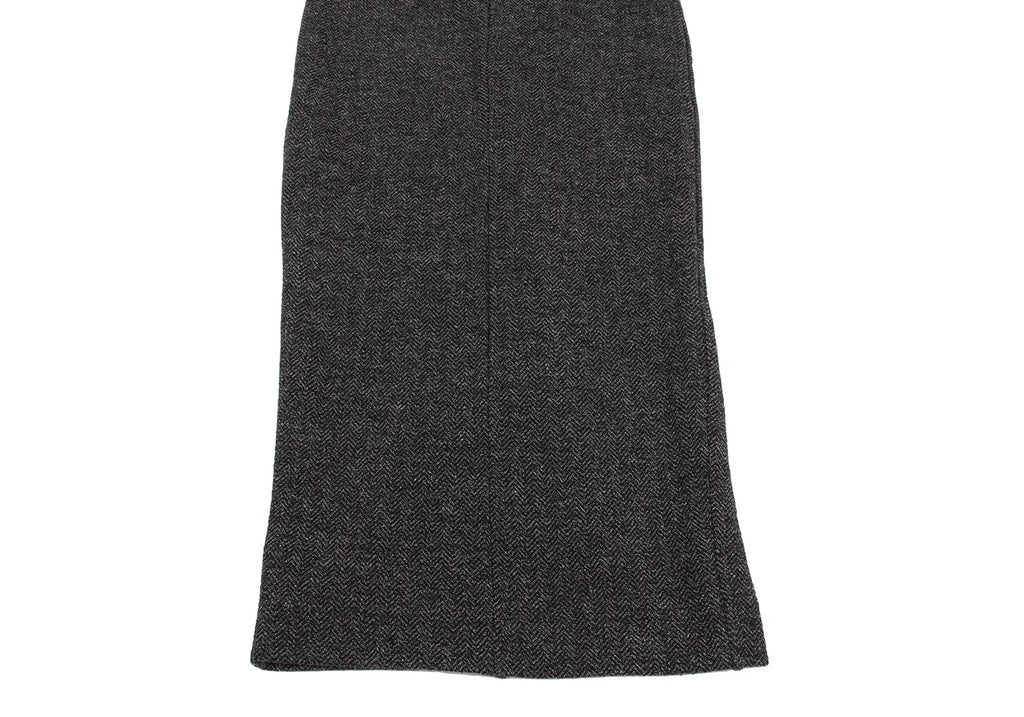ROMEO GIGLI  ITALY. Charcoal Herringbone Weave Long Skirt