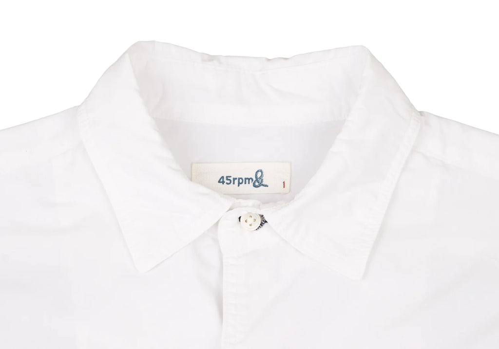 45rpm 45R JAPAN. White Cotton Broad Long Sleeve Shirt