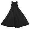 YOHJI YAMAMOTO JAPAN.  WORKSHOP Black Rayon Switching Belted Dress