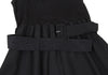 YOHJI YAMAMOTO JAPAN.  WORKSHOP Black Rayon Switching Belted Dress