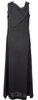 YOHJI YAMAMOTO JAPAN. Y'S WORKSHOP. Black Drape Neck Rayon Sleeveless Dress