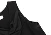 YOHJI YAMAMOTO JAPAN. Y'S WORKSHOP. Black Drape Neck Rayon Sleeveless Dress