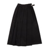 COMME des GARCONS JAPAN. TRICOT. Black Wool Gaba Pleated Wrap Skirt