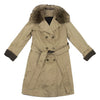 UNITED ARROWS JAPAN. Khaki/Beige Quilt Lining Detachable Faux Fur Trench Coat Beige