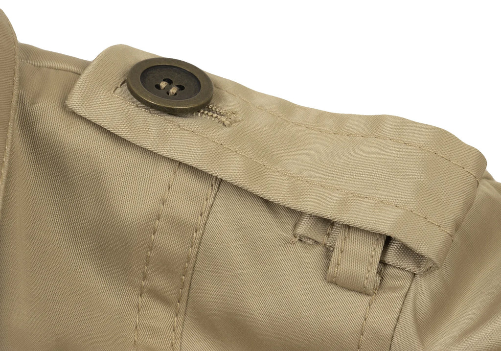 UNITED ARROWS JAPAN. Khaki/Beige Quilt Lining Detachable Faux Fur Trench Coat Beige