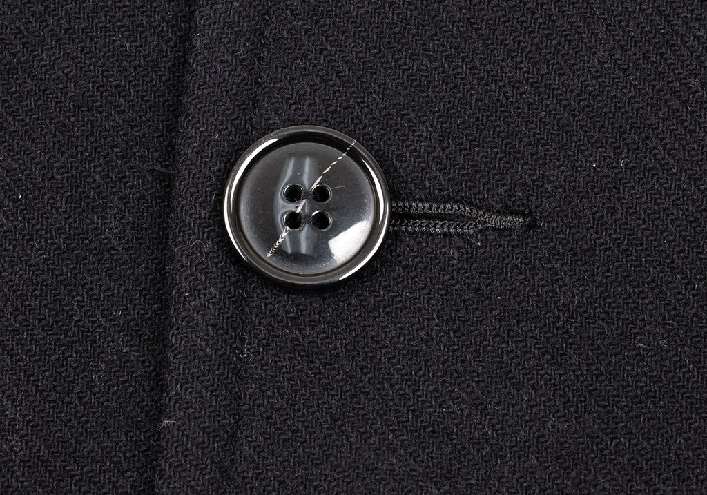 ISSEY MIYAKE JAPAN. zucca Navy Wool Nylon Short Pea Coat