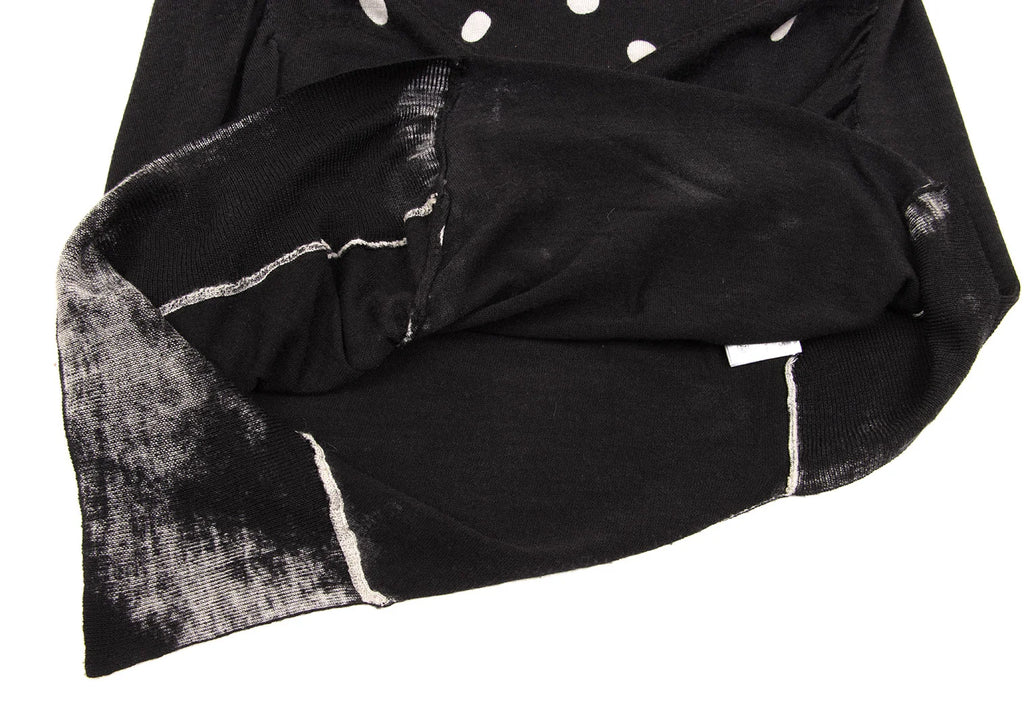 SENSOUNICO  JNBY JAPAN. Dot Printed Black Gather Design Knit Dress