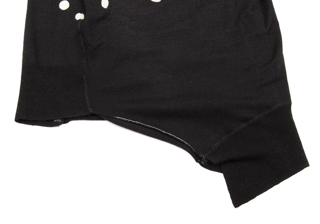 SENSOUNICO  JNBY JAPAN. Dot Printed Black Gather Design Knit Dress