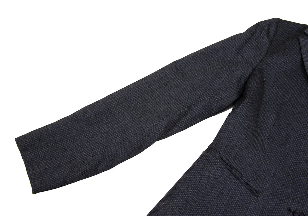 ROMEO GIGLI  ITALY. Navy Rayon Wool Pinstripe Jacket