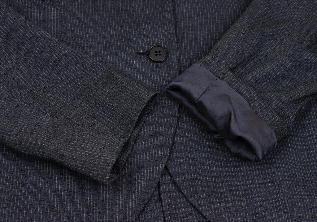 ROMEO GIGLI  ITALY. Navy Rayon Wool Pinstripe Jacket
