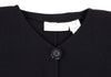 KRIZIA PARIS. Navy Wool No Collar 1B Long Jacket