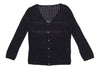 Mademoiselle NON NON  JAPAN. Navy Rayon Blend Lace Switching Semi Sheer Cardigan Top