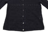 Mademoiselle NON NON  JAPAN. Navy Rayon Blend Lace Switching Semi Sheer Cardigan Top
