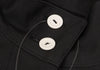 fou fou JAPAN. NEW W/TAG. Black Cotton Gun Flap Design Dress