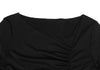 YOSHIE INABA L'EQUIPE JAPAN. Black Acetate Poly Gather Dress