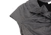 NARACAMICIE JAPAN. Black/Grey Checked Frill Switching Sleeveless Blouse