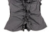 NARACAMICIE JAPAN. Black/Grey Checked Frill Switching Sleeveless Blouse