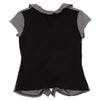 NARACAMICIE JAPAN. Black/Grey Checked Frill Switching Sleeveless Blouse