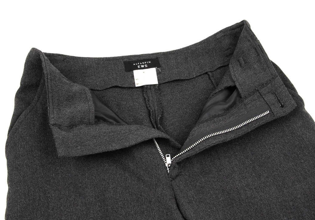 ALFASPIN EWS JAPAN. Charcoal Wool Straight Pants
