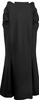 HOMMA JAPAN. Black Side Gather Wool Flare Skirt