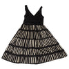DONNA KARAN NY. DKNY. Black, Beige Silk Blend Waist Gather Switching Sleeveless Dress