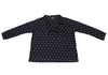 45rpm 45R umii908 Japan. Navy, Grey Cotton Dot Printed Blouse