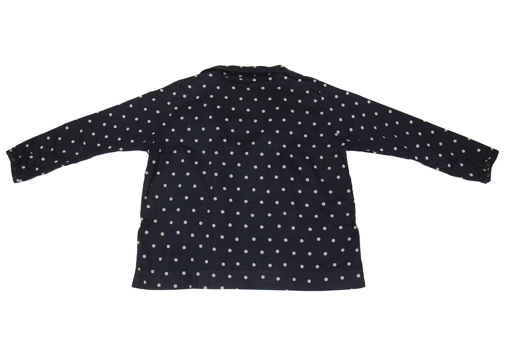 45rpm 45R umii908 Japan. Navy, Grey Cotton Dot Printed Blouse
