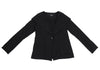 HIROKO KOSHINO TRUNK JAPAN. Black Outseam Nylon Blend Stretch Jacket